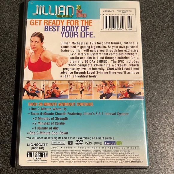 30 Day Shred Jillian Michaels DVD - Picture 2 of 2